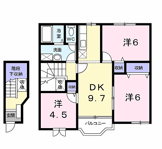 パレ・リヴィエールI 202｜茨城県神栖市深芝南４丁目(賃貸アパート3DK・2階・65.98㎡)の写真 その2