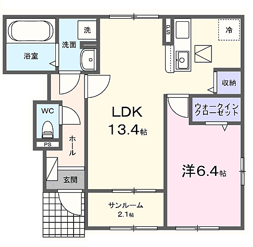 ハピネスシー　I 103｜茨城県鹿嶋市大字平井(賃貸アパート1LDK・1階・50.87㎡)の写真 その2