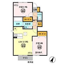 グラマードマレIII　Ｂ 105 ｜ 茨城県神栖市奥野谷（賃貸アパート2LDK・1階・55.89㎡） その2