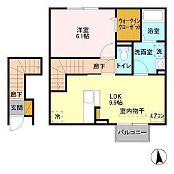 グラマードマレIX 2階1LDKの間取り