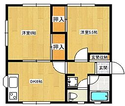 パレス鹿島B 2DKの間取図画像
