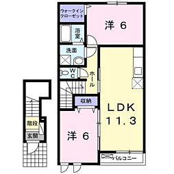 プラシード・カーサ 2LDKの間取図画像