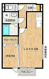ベルハウスC 1LDKの間取図画像