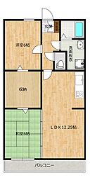 ミレニアム・ユウアイ 2LDKの間取図画像
