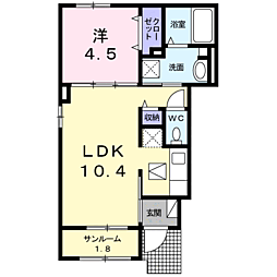 グレーシア2 1LDKの間取図画像