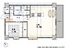 間取り：3階南西角戸３LDK、専有面積56.84m、バルコニー面積6.38m2