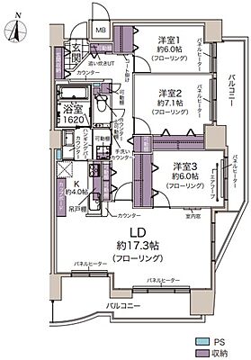間取り リブウェル真駒内緑町ウエストヴュー 6階/603