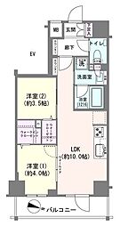 デュオステージ北千住III 2LDKの間取図画像