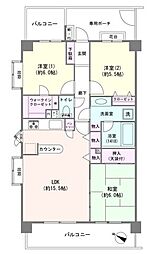 ライオンズガーデン金町 3LDKの間取図画像
