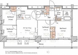 ブランシエスタ木場 7階4LDKの間取り