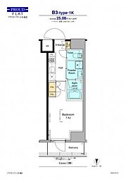 プラウドフラット木場2 1Kの間取図画像