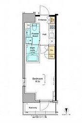 プラウドフラット木場2 1Kの間取図画像