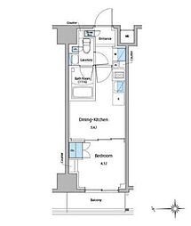 ルフォンプログレ門前仲町マークス 1DKの間取図画像