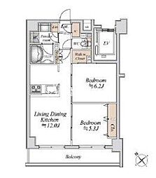 LianaArtPark 2LDKの間取図画像