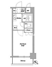RESIDIA門前仲町 1Kの間取図画像