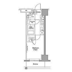ザ・パークハビオ木場 1Kの間取図画像