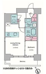 江東区永代1丁目マンション 1LDKの間取図画像