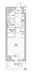 木場ステーションレジデンス 1Kの間取図画像