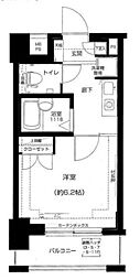 メインステージ門前仲町 1Kの間取図画像