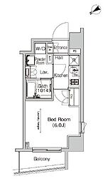 プラウドフラット門前仲町4 1Kの間取図画像