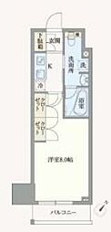 アジールコート塩浜キャナル 1Kの間取図画像