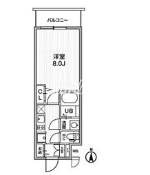 ディームス東陽町2 1Kの間取図画像