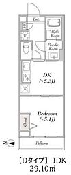 ルミークアン東陽町 1DKの間取図画像