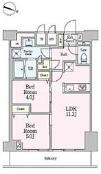 リビオメゾン南砂町 2LDKの間取図画像