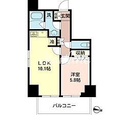 MFPRコート木場公園 1LDKの間取図画像