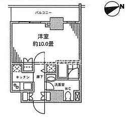 カスタリア門前仲町2 1Kの間取図画像