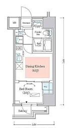 Urbanex深川木場 1DKの間取図画像