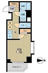 ドゥーエ東陽町 1Kの間取図画像