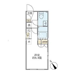 プラティーク清澄庭園 ワンルームの間取図画像