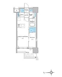 ルフォンプログレ門前仲町プレミア 1LDKの間取図画像