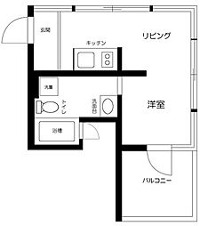 MonnakaApartmentTerrace ワンルームの間取図画像