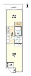 バウムプラッツ 2Kの間取図画像