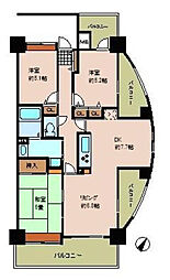 シーブリーズ東原壱番館 3LDKの間取図画像