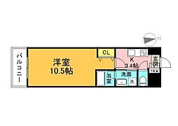 プレヴナンスM 1Kの間取図画像