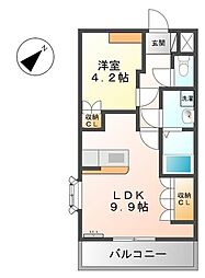 ヒールコートA&G 1LDKの間取図画像