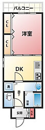 CUBICLE・F 1DKの間取図画像