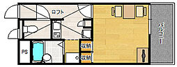 レオパレスwest 1Kの間取図画像