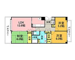 井口台パークヒルズ参番館 3LDKの間取図画像