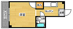 宇品コーポ ワンルームの間取図画像