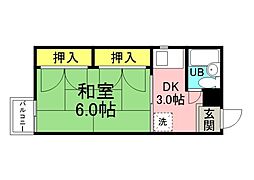 田中ビル 1Kの間取図画像
