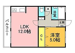 西興ビル 1LDKの間取図画像