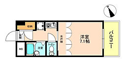プレディアスタイル観音 1Kの間取図画像