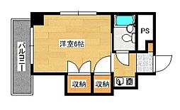 アルテミス安芸 1Kの間取図画像