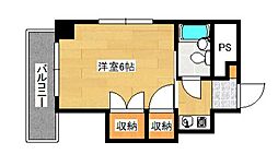 アルテミス安芸 1Kの間取図画像