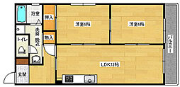 K1ハイム東雲 2LDKの間取図画像