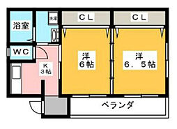 LEON1 2Kの間取図画像